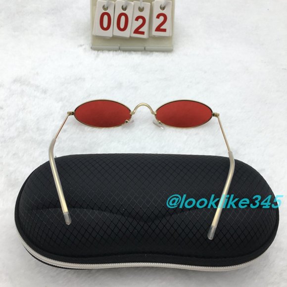 Pink Lens Retro Vintage Elliptical Shape 90s Glasses Trendy Y2K Sunglasses - Picture 3 of 4